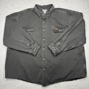 Vintage Carhartt Midweight Canvas Button Down Shirt Distressed Men's Size 4XL